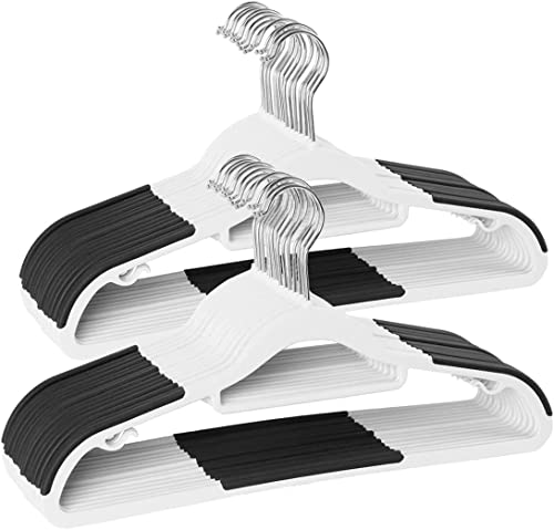 Image of Plastic Clothes Hangers Dry Wet Hangers Space Saving Clothes Hangers, Plastic Hangers with Non-Slip Pads Clothes, Suit Hangers Heavy Duty Coat, Underwear, Pants, Shirts (White, Pack of 15)