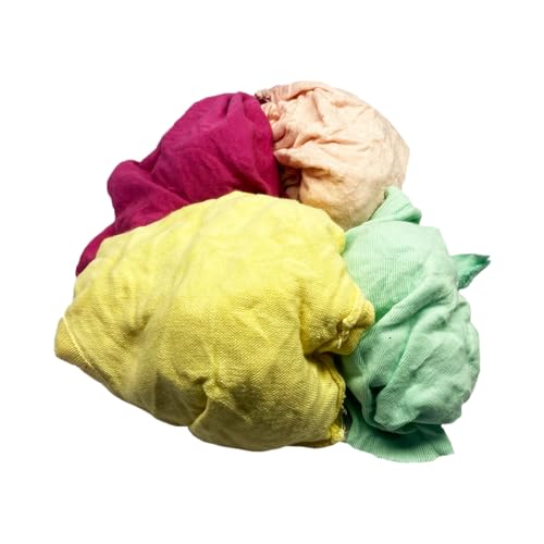 SupremePlus Premium Color Knit Rags - Shop Bulk Cleaning T-Shirt Rag in a Bag, 100 Percent Cotton Low Lint Cloth for Auto, Mechanic, Garage, Paint, Utility, Polishing & Finishing (10 lbs. Bag)