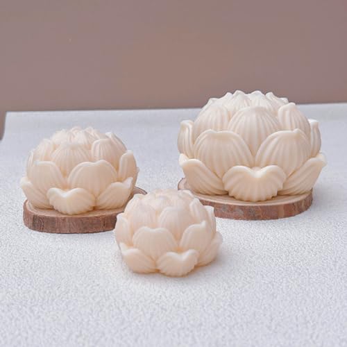 Moule fleur de lotus en silicone 3D géométrique pour décoration