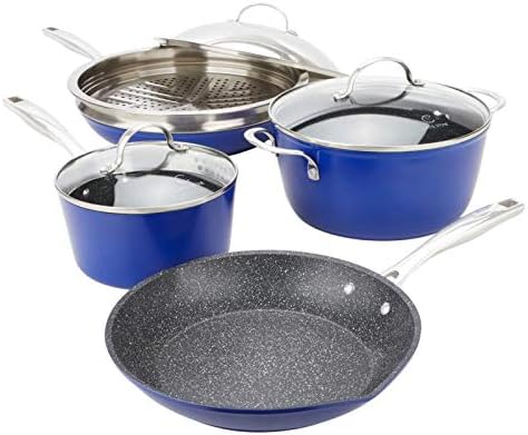Curtis Stone Dura-Pan Nonstick 8-piece Cookware Set - Blue