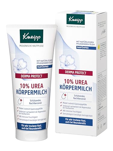 Kneipp DERMA PROTECT 10% UREA Latte per il corpo senza profumo – Cura medica della pelle – per la pelle molto secca, anche con dermatite atopica – 200 ml
