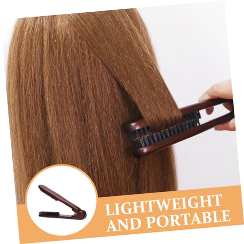 Cepillo alisador con pinza ergonómica doble para cabello miniatura 4