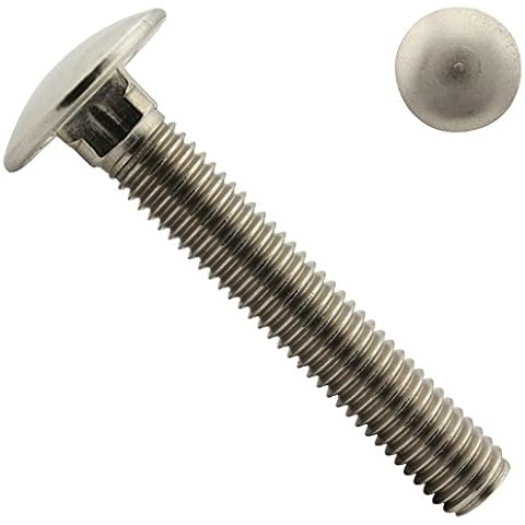 Flachrundschrauben/Schlossschrauben - M5x90 - (200 Stück) - DIN 603 - Vollgewinde, mit Vierkantansatz - Edelstahl A2 V2A - SC603 - SC-Normteile Cover