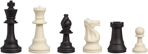 WE Games Piezas de ajedrez de silicona Staunton Tournament - Negro y crema, 3.75 pulgadas King