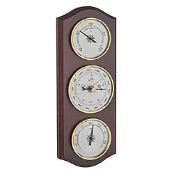 TFA Dostmann Estación meteorológica analógica 20.1...: Origen: la estación meteorológica se fabrica completamente en Alemania Componentes: barómetro, termómetro e higrómetro, medir la presión atmosférica, la temperatura y la humedad Funciones: Para controlar el clima interior, control de temperatura y hu...