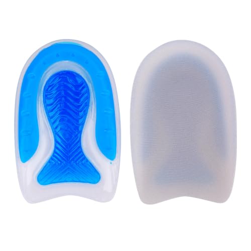 Image of Kids Heel Cups for Heel Pain - 1 Pair Sport Traction Shock Absorbing Lightweight Gel Heel Inserts for Kid's with Sensitive Heels, Heel Spurs, Plantar Fasciitis, or Ankle Pain by Plantarecover(Blue)