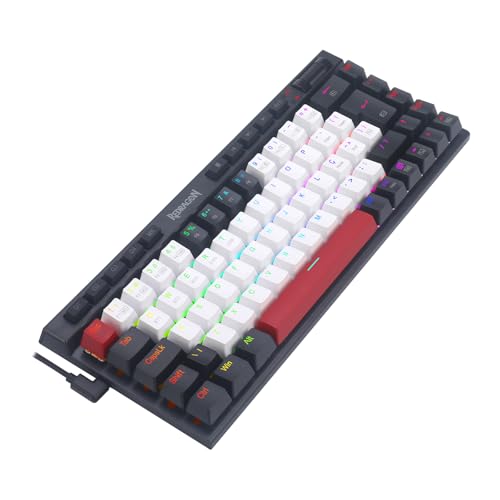 TECLADO MECANICO GAMER MAGIC-WAND MINI PRO RGB BRANCO, PRETO E VERMELHO SWITCH BROWN