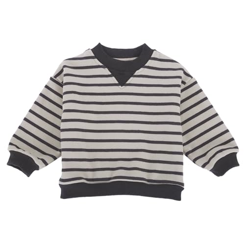 Jersey de forro polar infantil manga larga y sudadera suelta de rayas