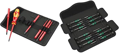 Wera - 5003470001 KK VDE 60i/7 Insulated Interchangeable Blade Pouch Set (SLOT/PH), 7 Piece & KRAFTFORM MICRO-SET/12 SB 1 SCREWDRIVER SET