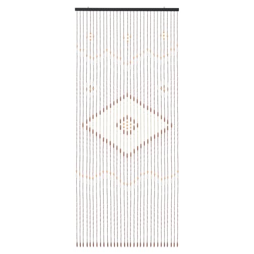 Cortina de puerta, cortina de perlas de madera, cortina de bambú, separación pieza decoración interior, ventilación natural filtración luz, entrada casa dormitorio oficina salón, estilo boho vintage