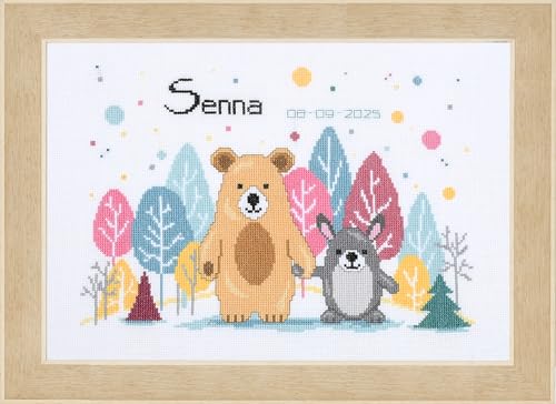 Broderie naissance forêt pour décorer la chambre de bébé avec douceur