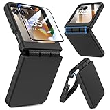 for Motorola Razr 2026/2025/2024 Case, for Moto Razr 2026/2025/2024 Phone Case [Screen Protector][Hinge Protection] – Dual-Layer Slim Anti-Scratch Shockproof Bumper Cover - Black