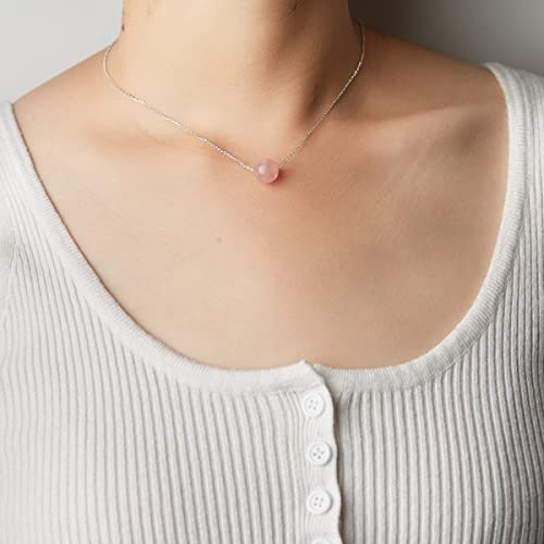 Real Crystal Pendant Necklace Jewelry 925 Sterling Silver Chain Necklace for Women Dainty Birthstone Jewelry Necklace for Women Healing Chakra Crystal Stone Necklace bead4