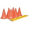 TRIXIE Dog Agility Hurdle Cone Set–Dog Agility Set with Height Adjustable Crossbar for Beginners Advanced Dog Agility Equipment for Dog Obstacle Courses–6 x Cones 3 x Agility Rods