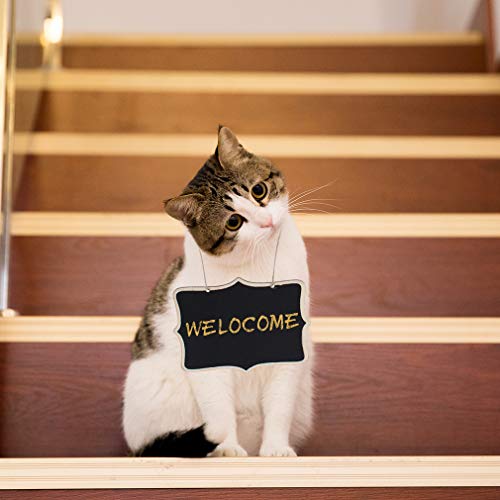 Canitor 10 Pack Black Hanging Chalkboard Sign Small Hanging Chalkboard Black Mini Erasable Chalkboards Wooden Chalkboard Sign Rectangle Hanging Chalkboard Sign #TOP3