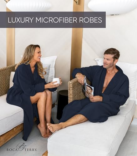 Image of Men's Luxury Hotel Robe by Boca Terry, Microfiber Spa & Resort Bath Robe