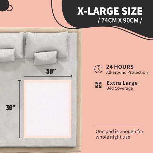 Image of MKISS 30 inch x 36 inch Disposable Bed Pads [75 Counts], Heavy Absorbency Underpad