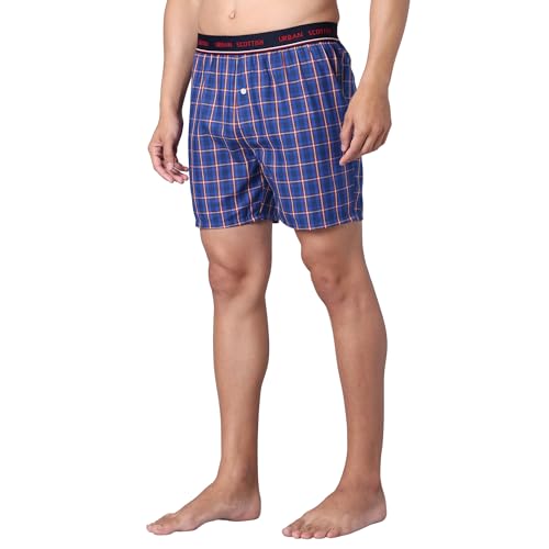 Image of Urban Scottish Men's Boxer | 100% Cotton | Regular Fit, Mid-Rise | Printed, Outer Elastic