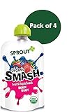 Sprout Organic SMASH Fruit & Grain Puree Snack Pouches, Berry Blast, 3.2 Ounce (Pack of 4)