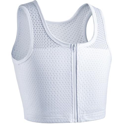 Image of XUJI Chest Binder FTM Transgender Zip Up Binder Breathable Breast Cool Fabric Tank Top