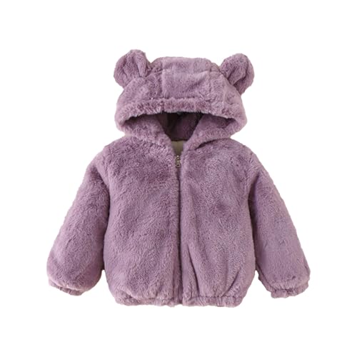 Toddler Girls Fleece Hoody Jackets Trendy Zip Up Casual Warm T𝐞ddy Coats Cute B𝐞ar Ears Fall Winter Outwear Tops