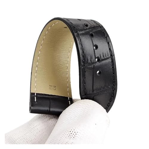 Bracelet en cuir véritable bleu 22mm pour montre Casio MDV106 BEM506 - 6