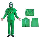 ZZXIAOJIE Doctor Cosplay Dr Costume Men Villain Sets Adult Green Jacket Pants Cloak Movie Halloween Party Uniform Outfit Gift