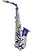 370-BU - Blue/Silver Keys Eb E Flat Alto Saxophone Sax Lazarro+11 Reeds,Music Pocketbook,Case,Care Kit
