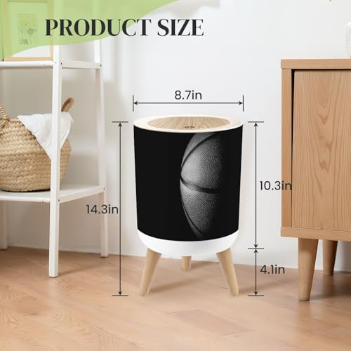 Pequeña caneca de basura blanca con tapa y patas 7L miniatura 3