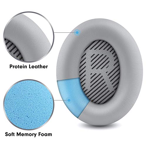 Repuestos profesionales mejorados para almohadillas de oído Bose QC35 y QC35ii QuietComfort 35, con cuero más suave, espuma para aislamiento de ruido y mayor grosor miniatura 4