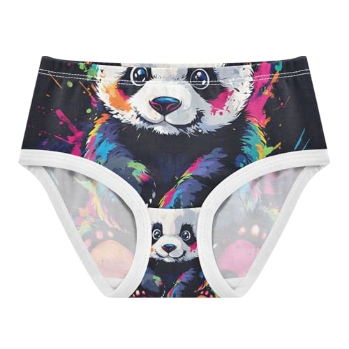 Cute Panda Tie Dye Black Toddler Cotton Underwear, Girls Underwear Cotton, 2T–8 Years