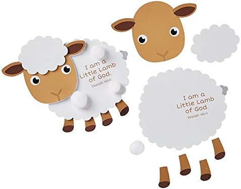 Little Lamb of God Foam Craft Kit Catholic School Classroom Set or Catechism, Pack of 12