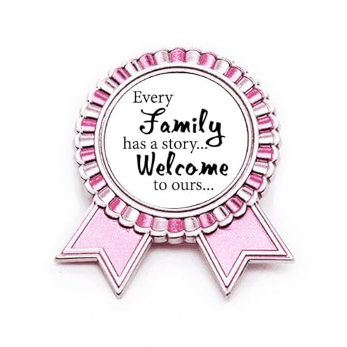 Broche avec citation Faly Story en métal rose, l'excellence Art déco