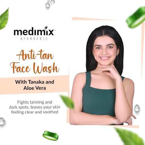 Medimix Ayurvedic Anti Tan Face Wash for tan protection| With Aloe vera and Tanaka| 100 ml (Pack of 3)