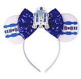 YUNISS Mouse Ear Headbands,Sparkle Mouse Ears Headband for Boy Men Cartoon Princess Costume Cosplay Decoration (Darth Vader)