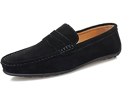 Amazon.com | SayfuR Men's Loafers Shoes Apron Toe Suede Vamp