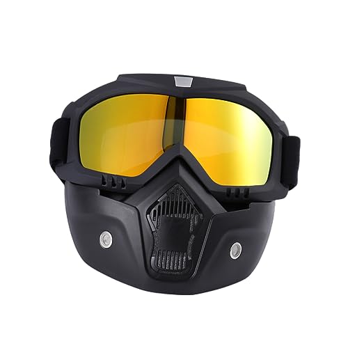 SHERCHPRY Retro Motorcycle Goggles for Men Vintage Goggles Face Mask Lens Anti-fog Anti-impact Ski Goggles