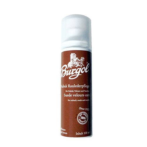 Burgol Nubuk Raulederpflege 100 ml, Wildlederpflege für Nubuk Velour und Textilien 9 Farben (Hellbraun)