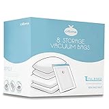 CALORSA Vacuum Storage Bags with Hand Pump 8-Pack (8 Jumbo) Home & Travel Organization Airtight Compression Seal Premium Space Saver for Clothes, Bedding, Toys