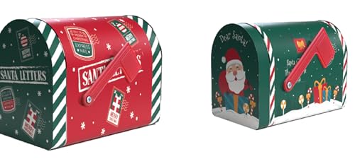 itsisa Geschenkdose Briefkasten (2er Set) Weihnachtsmann Santa Letters...