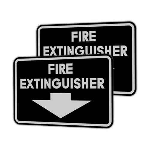 Image of Signs ByLITA Classic Framed Fire Extinguisher (Black /Silver) - X-Large 2 Pack