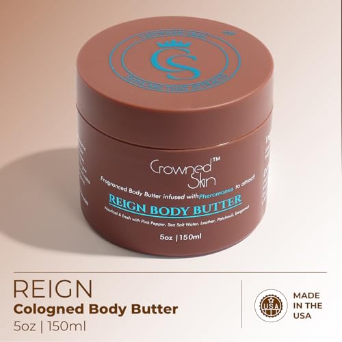 Reign Cologned Body Butter | Fresh & Nautical Scent | Blended with Pink Pepper & Bergamot | Infused with Organic Shea & Mango Butters | Moisturizing Formula with All-Day Fragrance | 5oz - Image 3