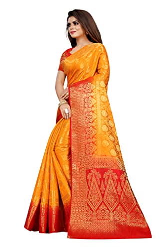 Image of C J Enterprise Women's Pure Soft Kanjivaram Silk Saree for Wedding Kanchipuram Pattu Banarasi Wear