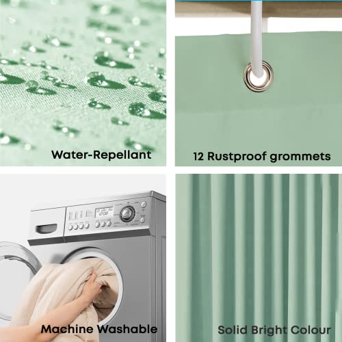 Blue Canyon Plain Shower Curtains, Mint Green, W 70.9" x L 70.9" (1 Panels) - Image 2