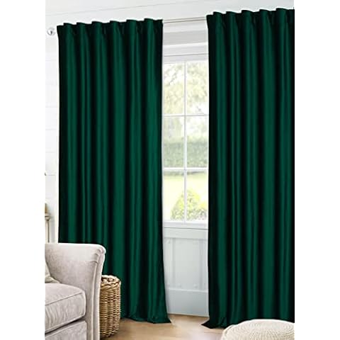 Tribeca Living Luxury Velvet Room Darkening Window Curtains - 50 x 84-Inch, Emerald Green, 2 Panels (Rod Pocket/Back Tab) Cover
