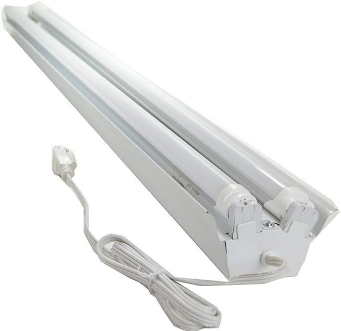 Orilis White LED 48 Watt 4 Ft 2-Light Shop Light with 2X LED T8 24 Watt Tubes - 6500K
