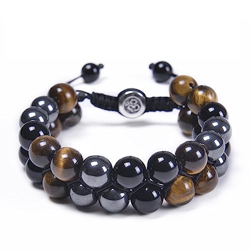 Bracelet en pierre naturelle véritable à double rangée, un bijou authentique et élégant