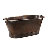 Premier Copper Products BTM72DB 72-Inch Hammered Copper Modern Slipper Style Bathtub, Oil Rubbed Bronze