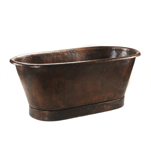 Premier Copper Products BTM72DB 72-Inch Hammered Copper Modern Slipper Style Bathtub, Oil Rubbed Bronze