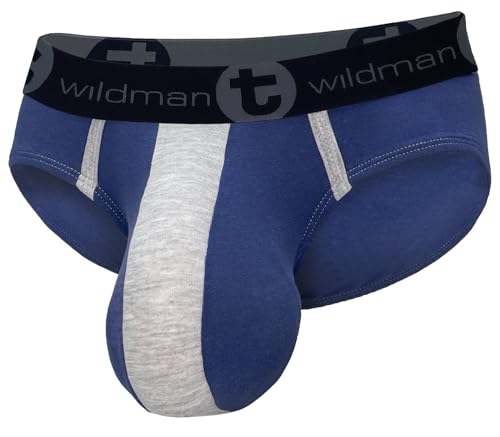 Wildmant Cotton Monster Cock Brief Dark Blue and Gray